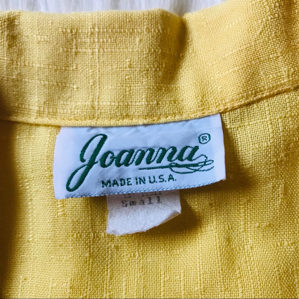 Joanna Yellow Blazer w/ Cropped Sleeves + Pockets, - Picture 3 of 6